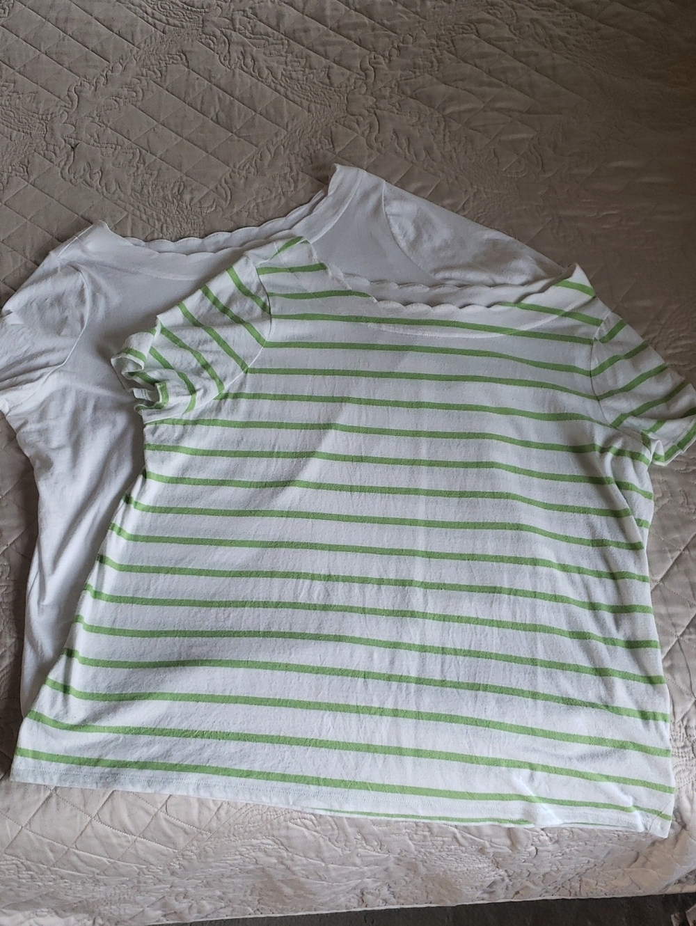 Two Talbots Scallop Collar Tees